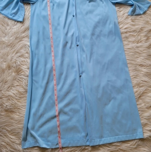 Vassarette Nightgown Robe Button Front Light Blue Nylon Size Small VTG - Picture 11 of 14